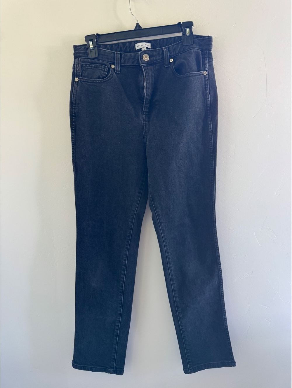Gianni Bini Women’s Size 28 Washed Black High Rise Straight Leg Jeans